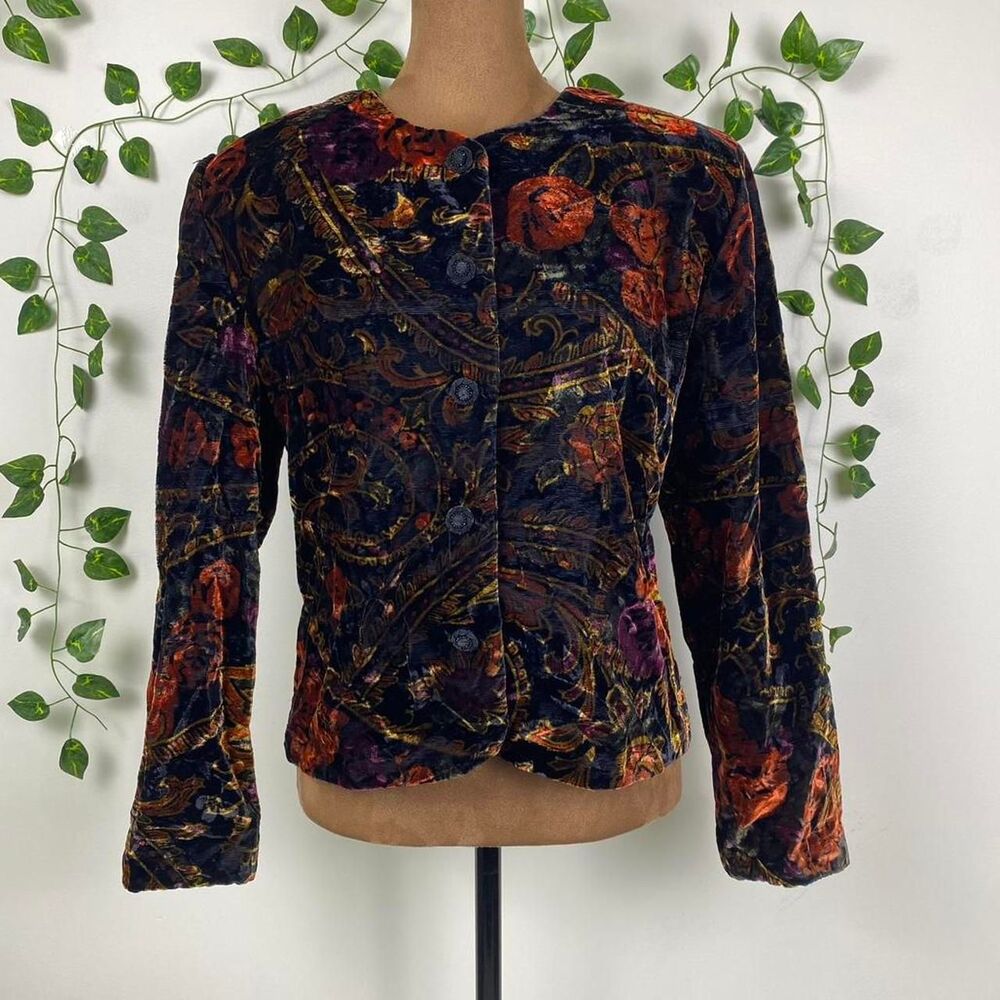 Vintage Norton McNaughton velvet jacket 80s 90s whimsigoth vampire dark romantic